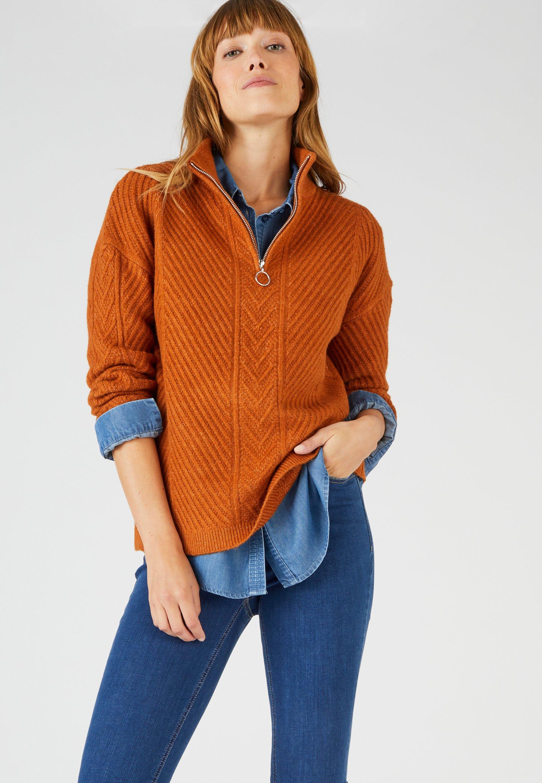 Image of Pullover Aus Thermolactyl-musterstrick. Damen Camel 42/44