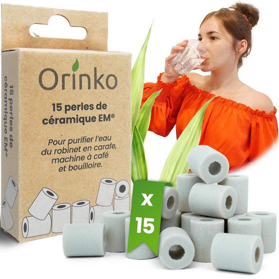 Orinko  Keramikperlen Wasserreiniger 15er-Pack Grau 