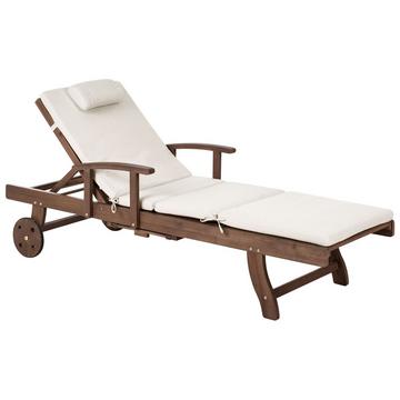 Lettino Prendisole con Cuscino en Legno d'acacia Classico AMANTEA PREMIUM