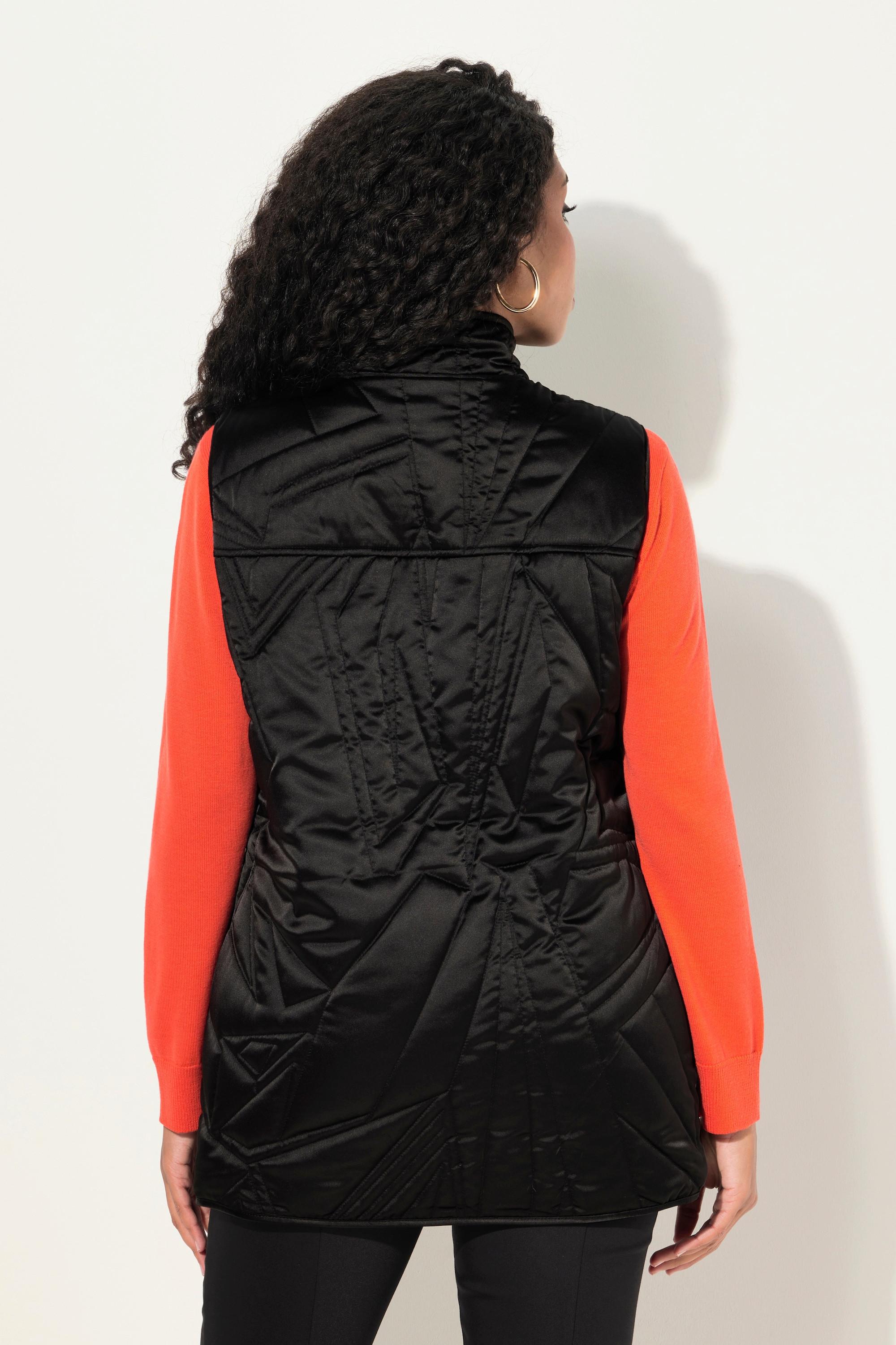 Ulla Popken Gilet Matelassé Col Rond Aspect Duvet Sans Manches  