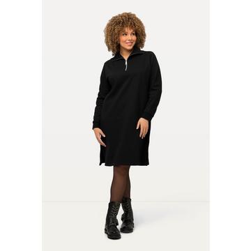 Abito di felpa con collo polo, zip e maniche lunghe