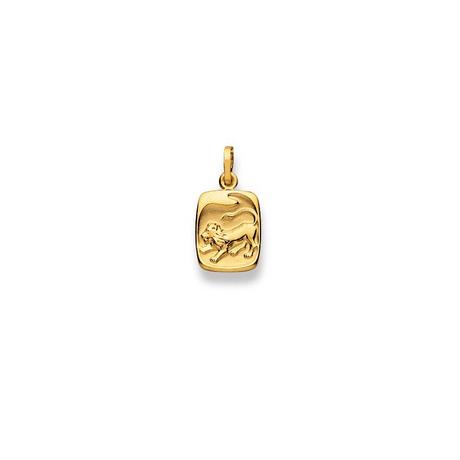 MUAU Schmuck  Pendentif signe du zodiaque lion en or jaune 750, 19x10mm 