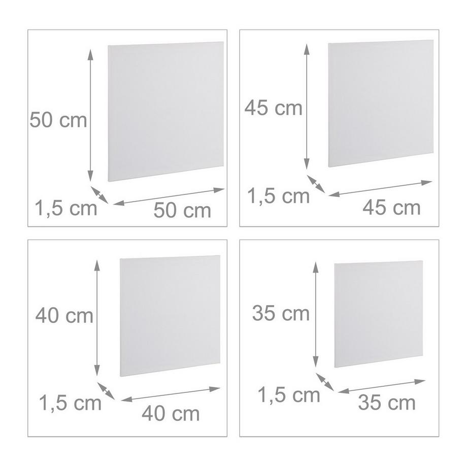B2X Ensemble de 16 toiles carrées  
