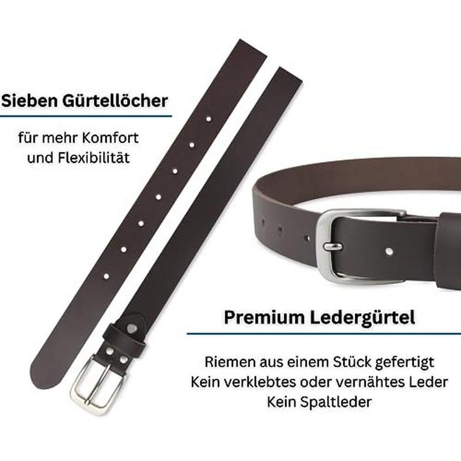 Only-bags.store Ledergürtel 3 cm Breit Dunkelbraun  