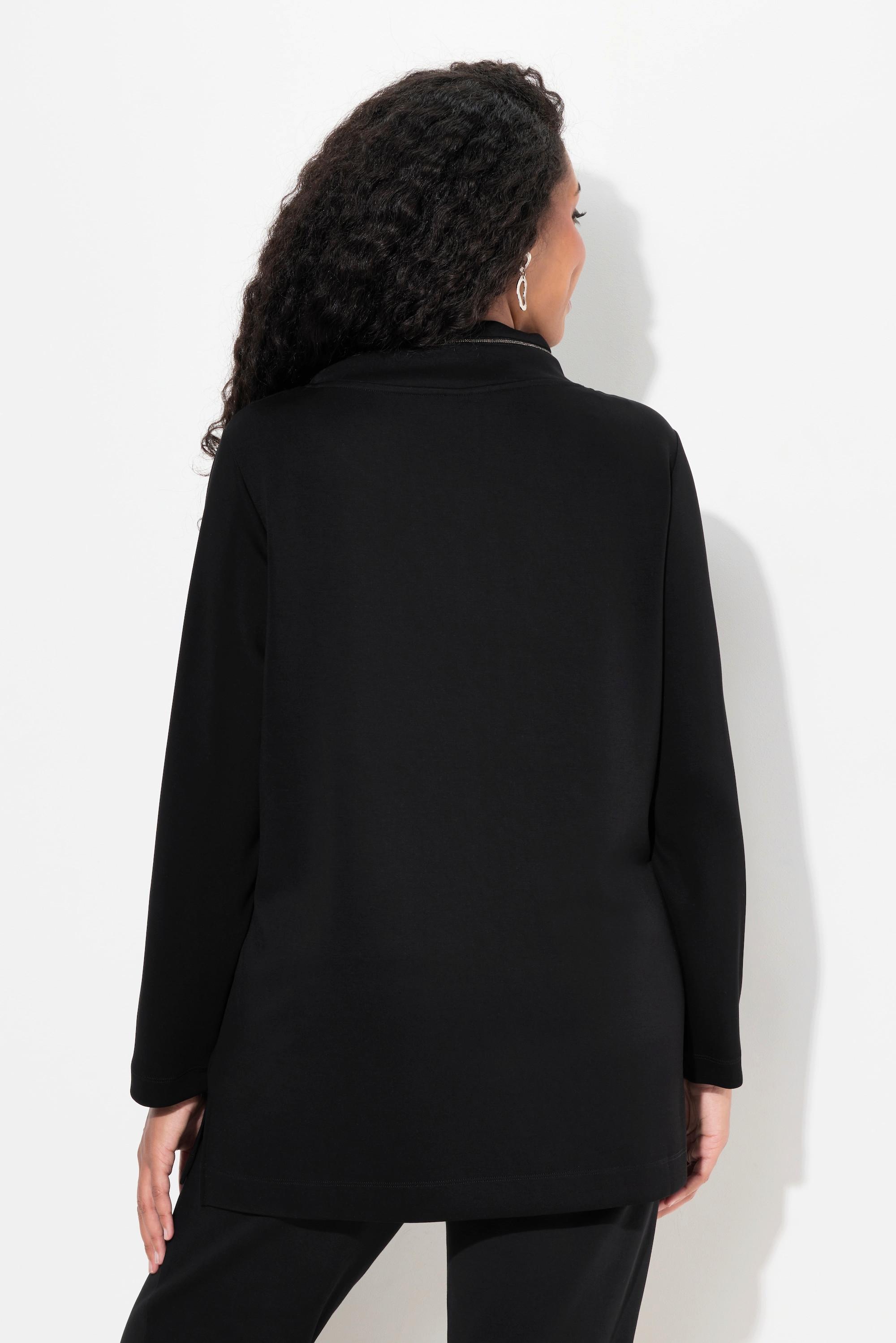 Ulla Popken Felpa Classica Collo Alto con Catena Decorativa  