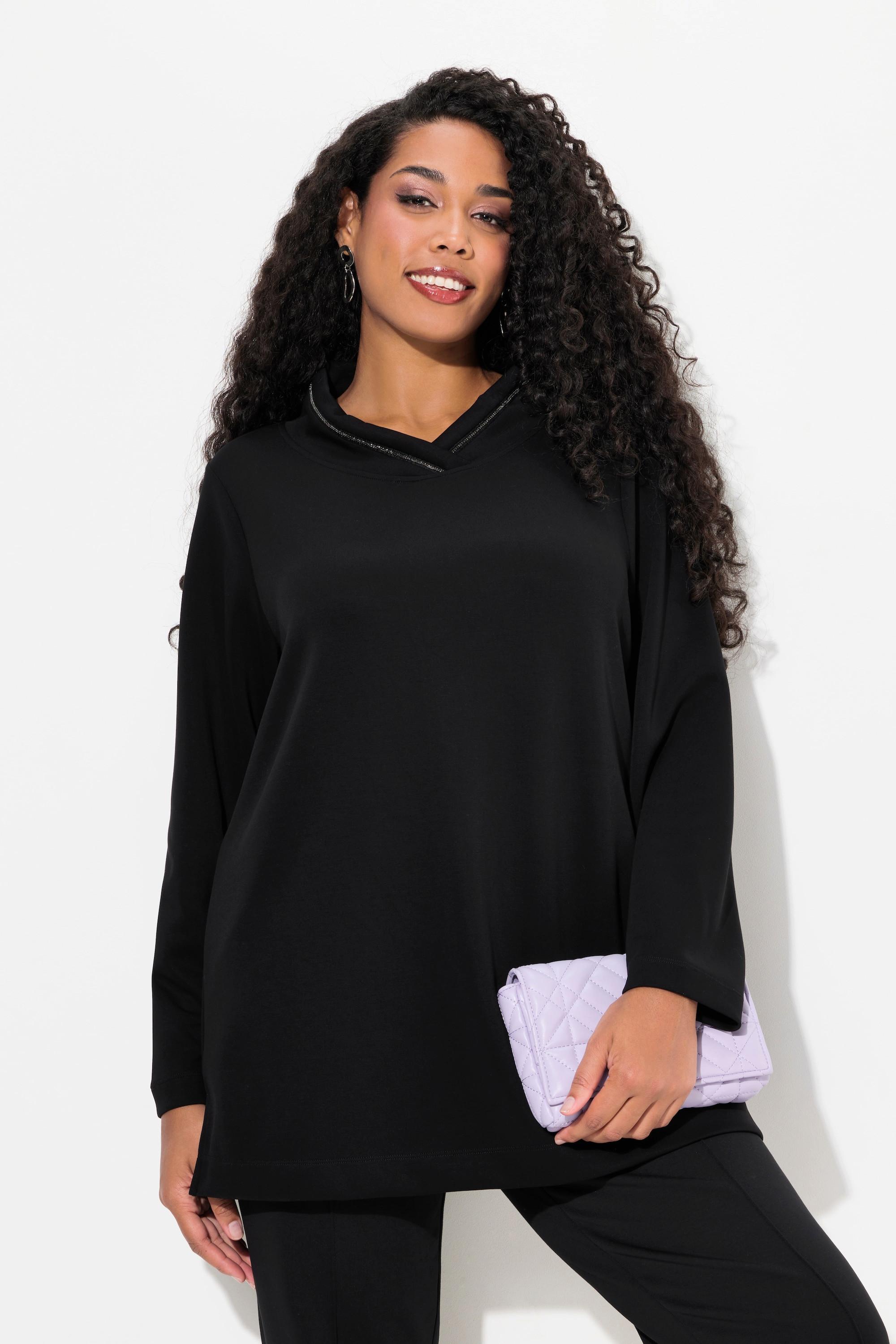 Ulla Popken  Sweatshirt, Stehkragen, Classic, Zierkette, Langarm 