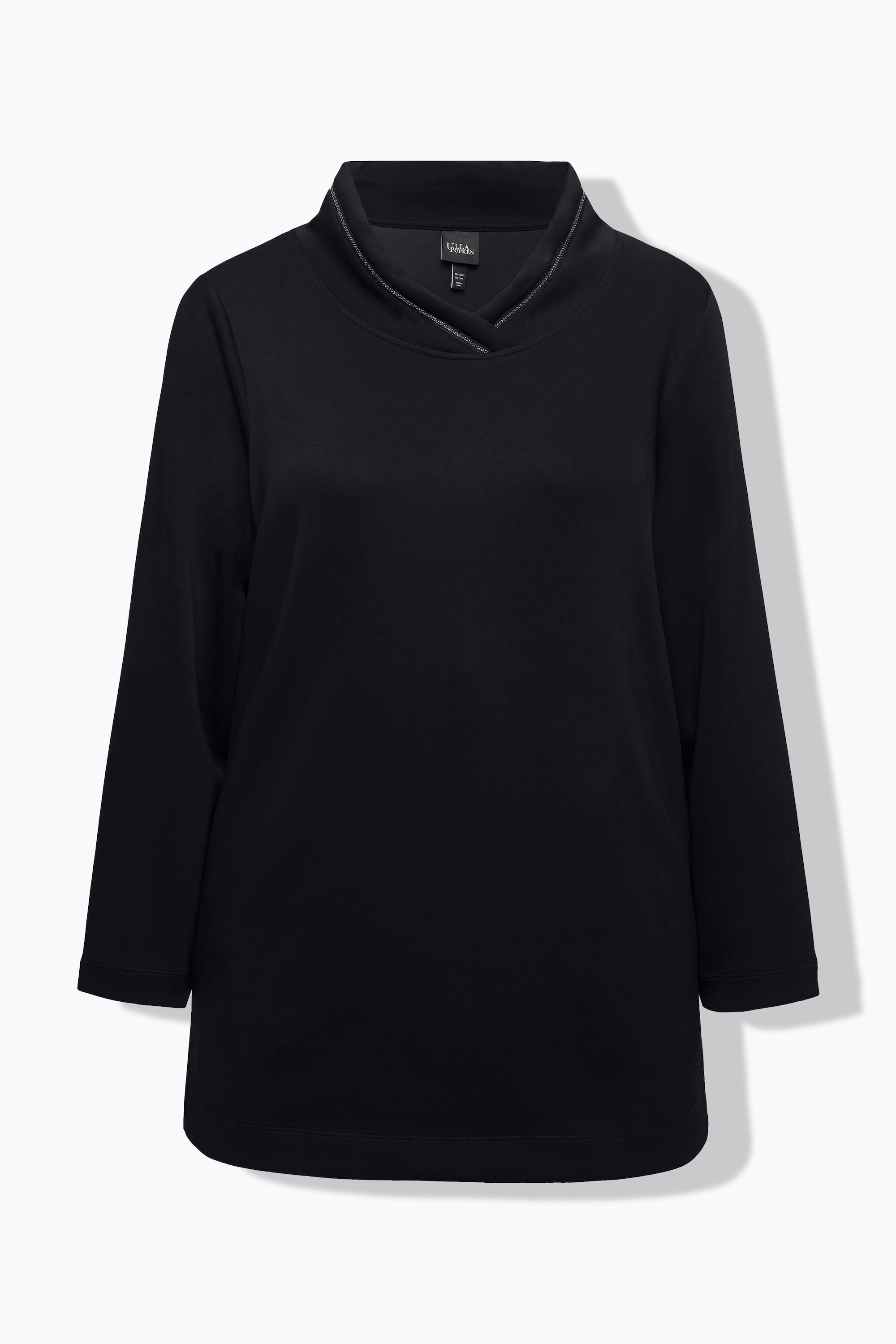 Ulla Popken Felpa Classica Collo Alto con Catena Decorativa  