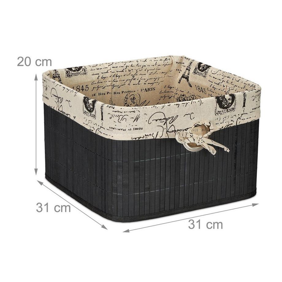 B2X Cestino portaoggetti in bambù nero  