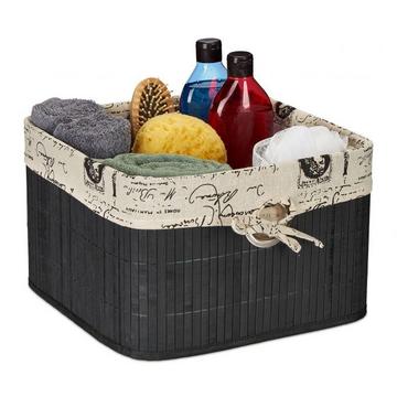 Cestino portaoggetti in bambù nero