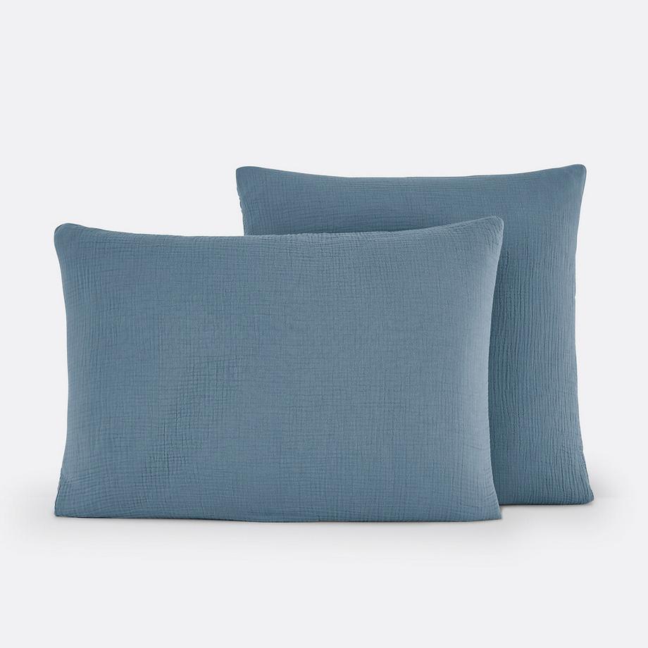 Taie d'oreiller gaze de coton/coton lavé