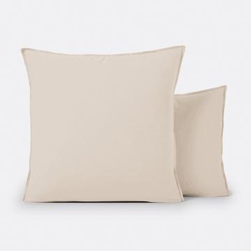 Taie d'oreiller enfant unie coton lavé