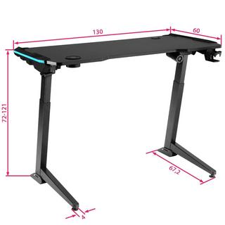 Tectake Scrivania regolabile in altezza Hemingway 130 x 67,2 x 72-121 cm  