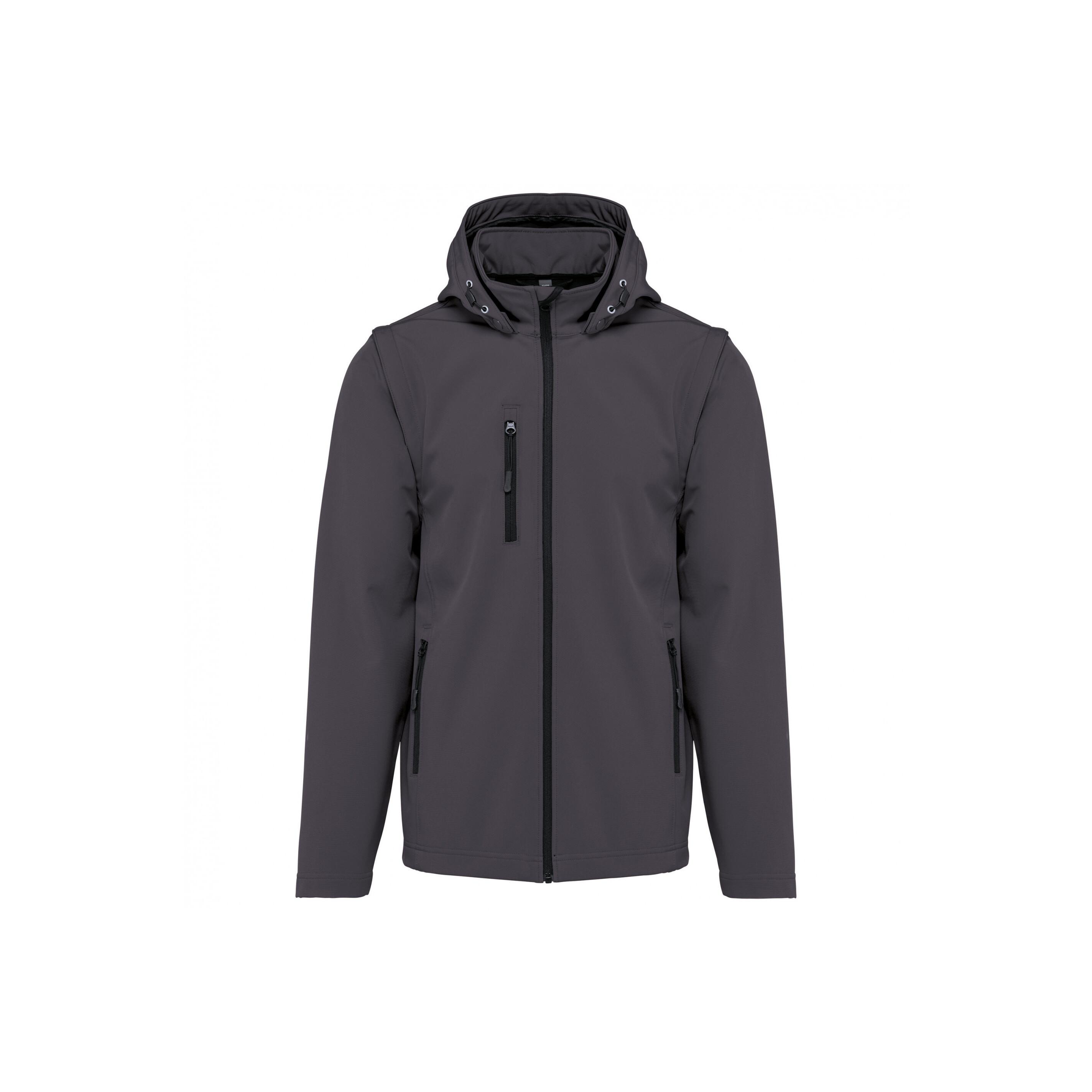 Kariban  3-lagige kapuzenjacke mit abnehmbaren ärmeln softshell 