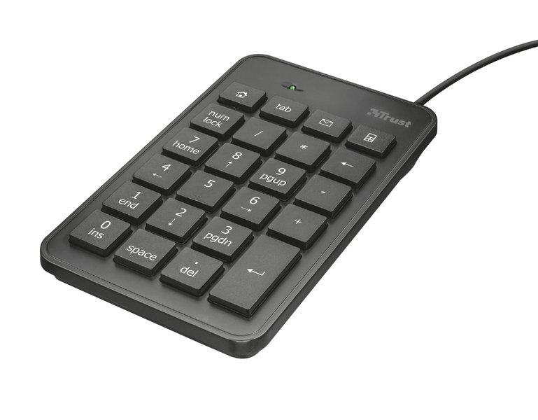 Image of Trust 22221 Numerische Tastatur Notebook / PC USB Schwarz