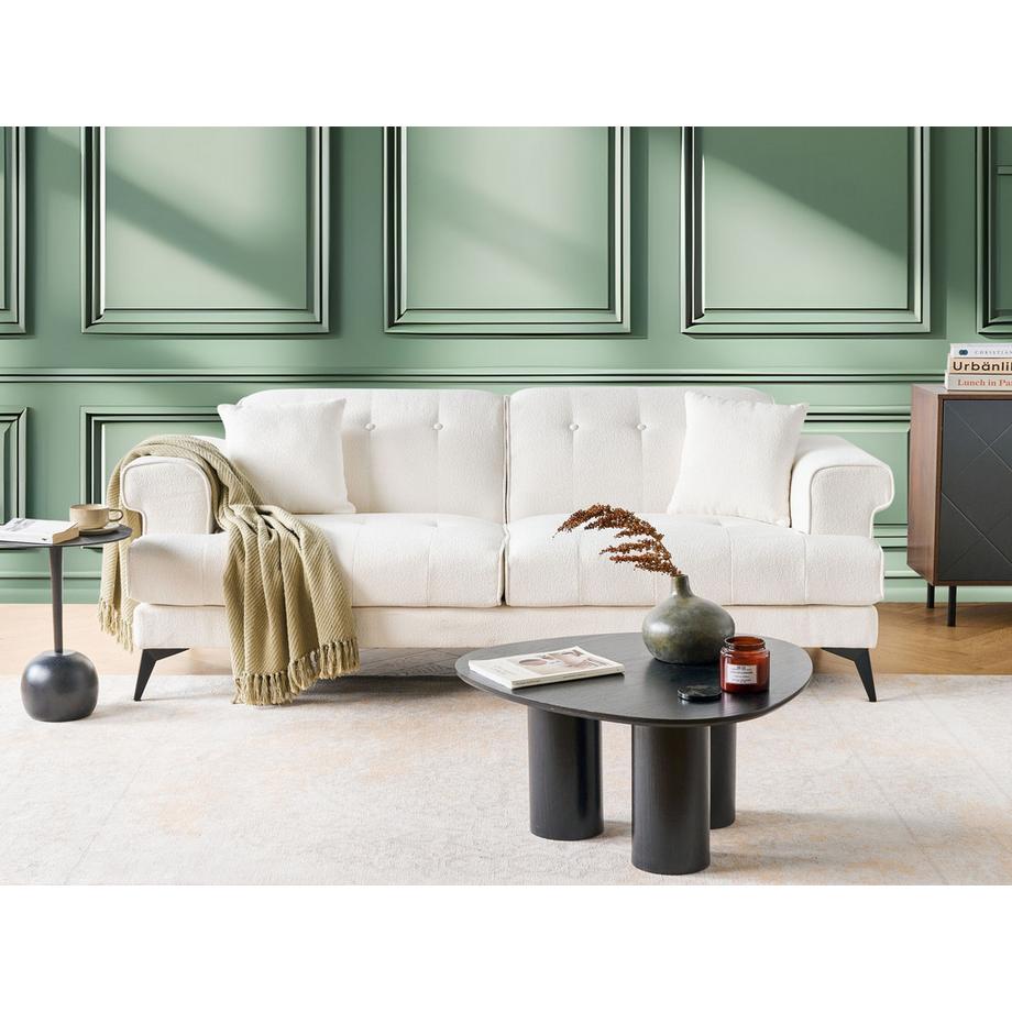 Beliani 3 Sitzer Sofa aus Bouclé Landhausstil SKIVE  