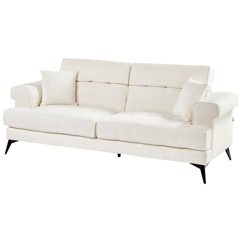 Beliani 3 Sitzer Sofa aus Bouclé Landhausstil SKIVE  