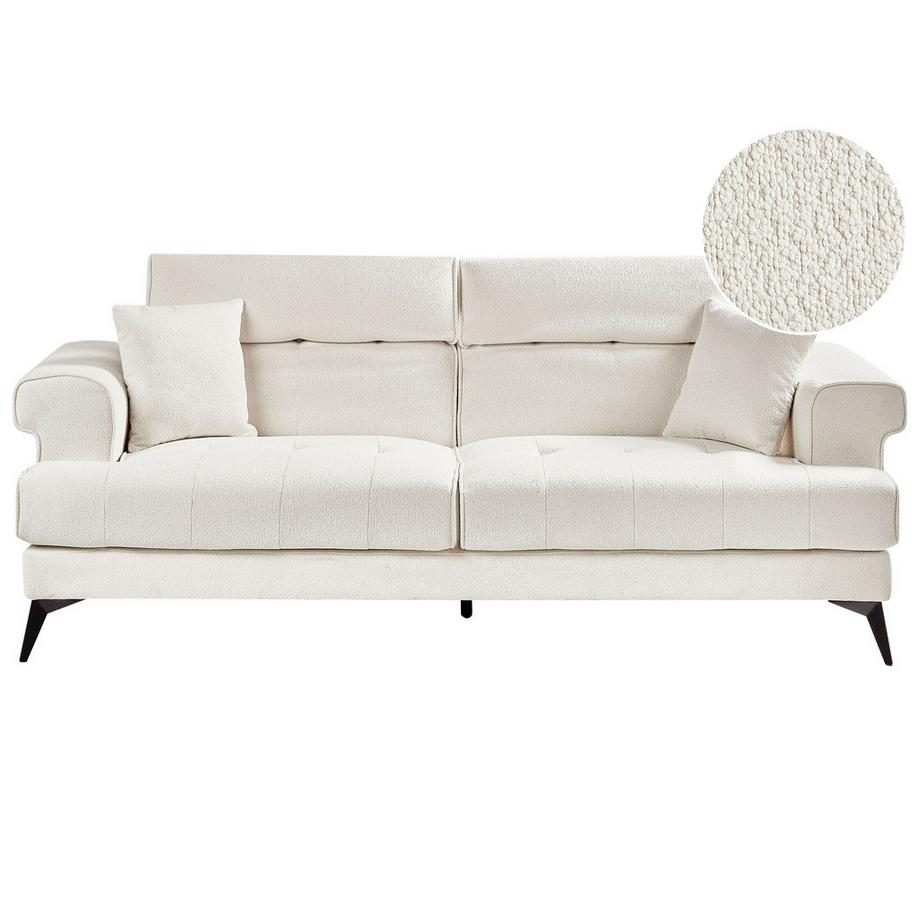 Beliani 3 Sitzer Sofa aus Bouclé Landhausstil SKIVE  