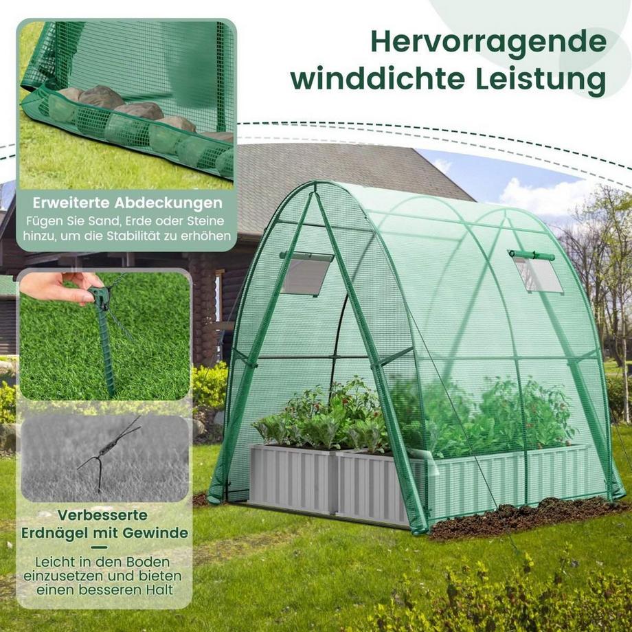 Northix Begehbares Gewächshaus mit Rolltoren  