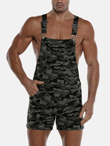 Image of Kurze Latzhose Stretch Unisex Grau L