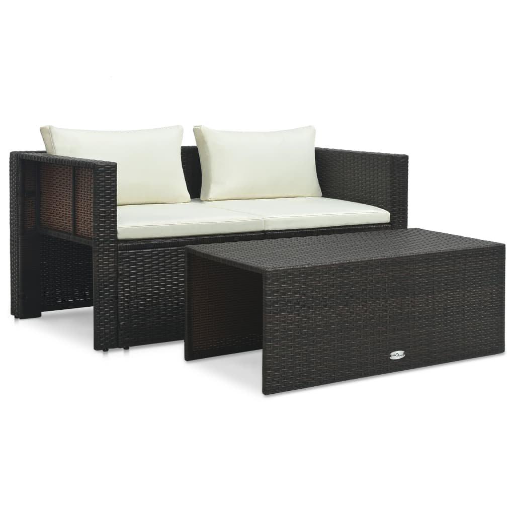 VidaXL set di divani Polirattan  