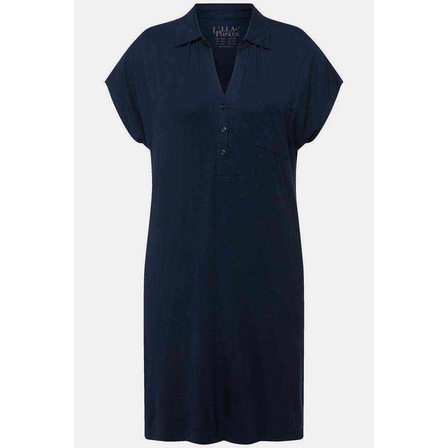 Ulla Popken Chemise de nuit oversize col chemise décolleté en V manches courtes  