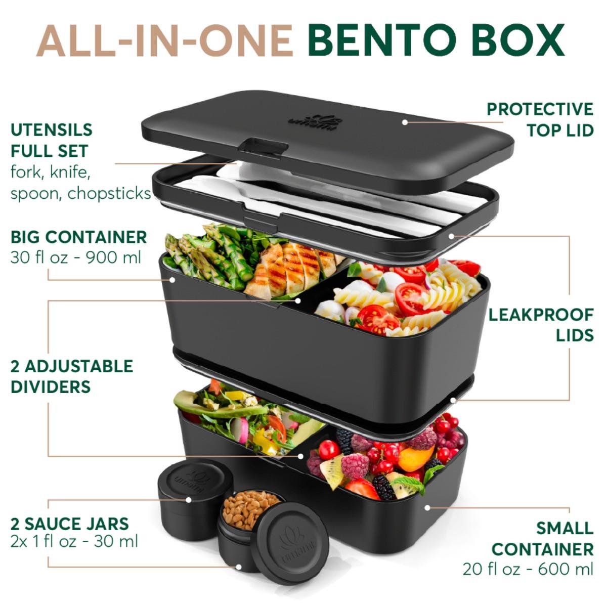 Umami Bento Box Nestable L Onyx Black  