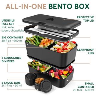 Umami Bento Box Nestable L Onyx Black  