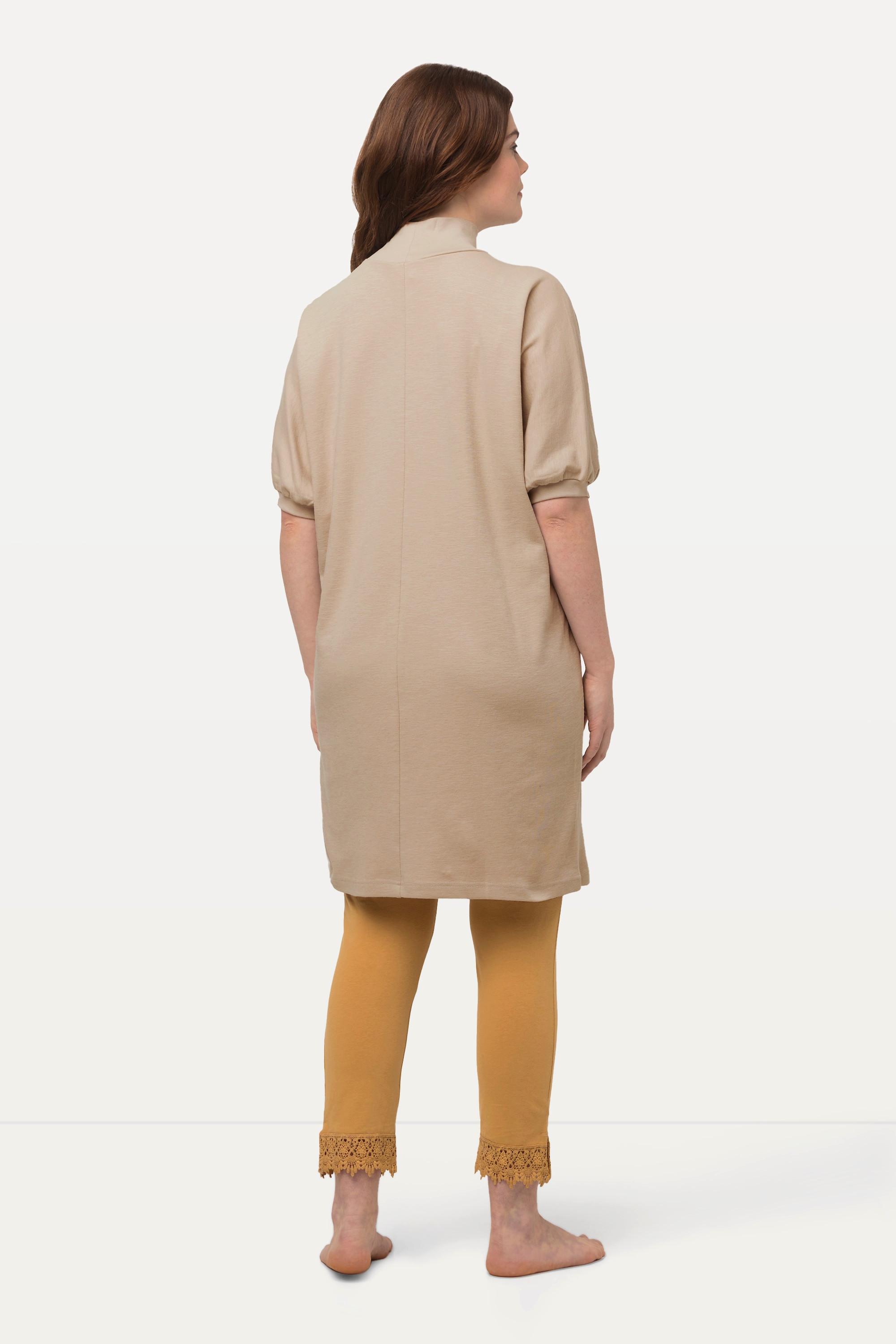 Ulla Popken  Longshirt, Eggshape, Rollkragen, Halbarm, Biobaumwolle 