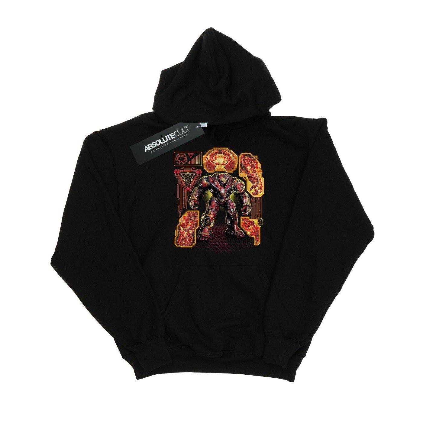 Image of Avengers Infinity War Hulkbuster Blueprint Kapuzenpullover Herren Schwarz XL