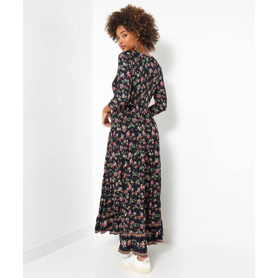 Joe Browns Herbstliches geblümtes Baumwoll-Maxikleid mit Randmuster  