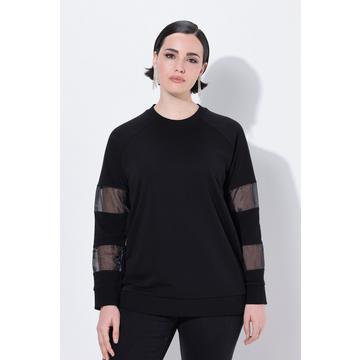 Sweat-shirt manches longues, empiècements en tulle et coupe Classic Fit