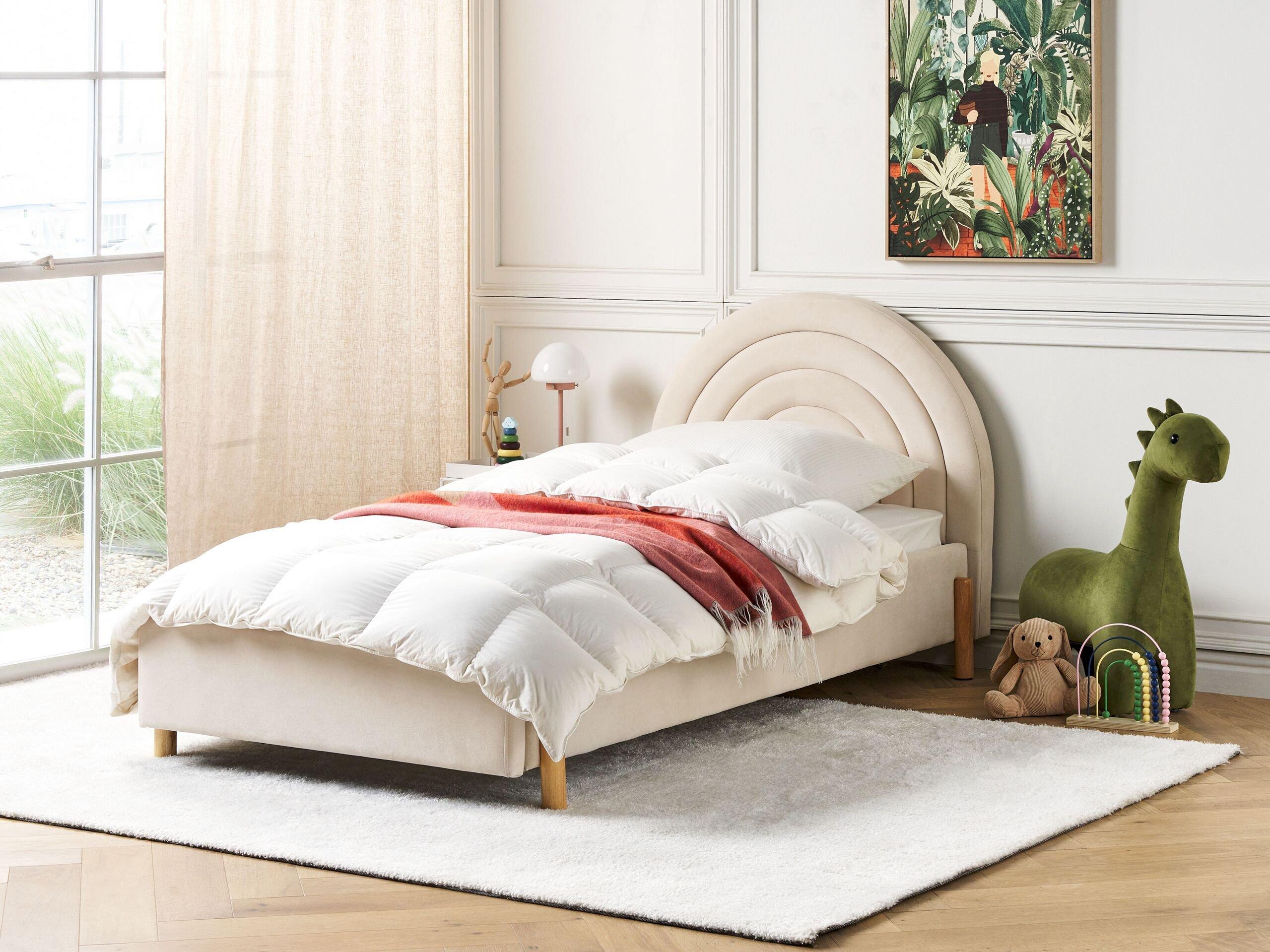 Beliani Bett mit Lattenrost aus Samtstoff Retro ANET  