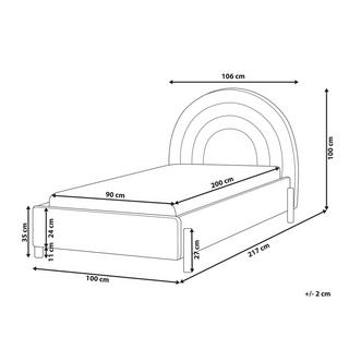 Beliani Bett mit Lattenrost aus Samtstoff Retro ANET  