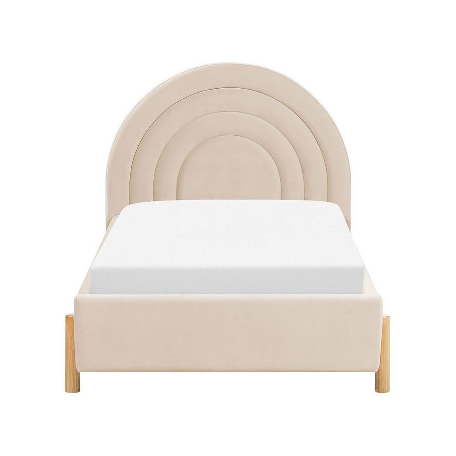 Beliani Lit à lattes en Velours Rétro ANET  