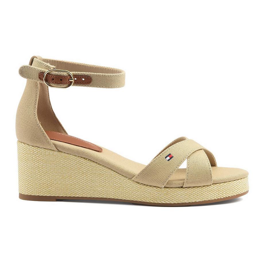 TOMMY HILFIGER Flag Criss-Cross Mid Wedge Espadrille  