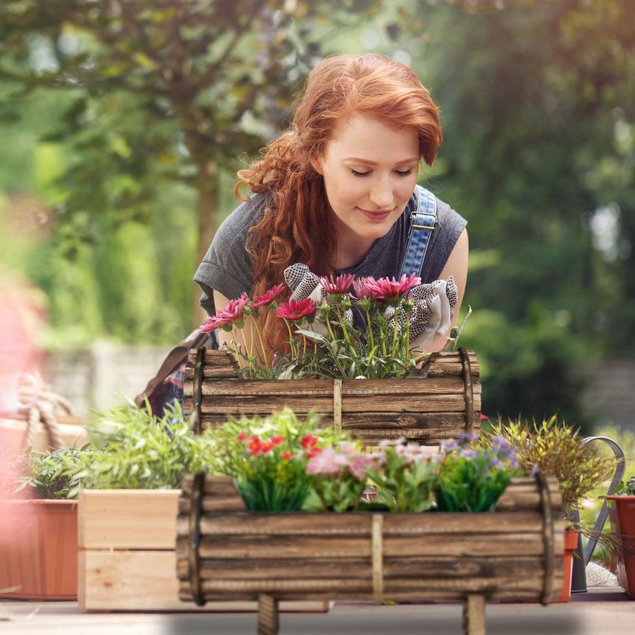 B2X Blumenkasten Holz 2er Set  