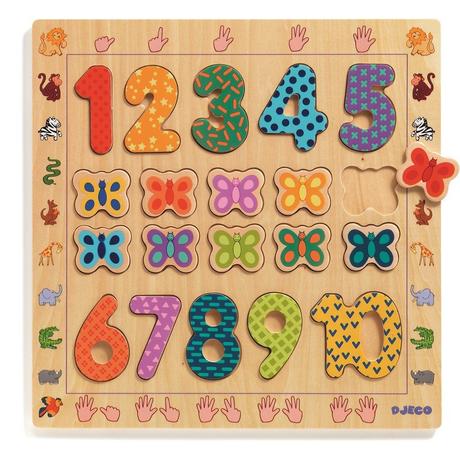 Djeco  79977 Puzzle 1 bis 10, 10 Teile 