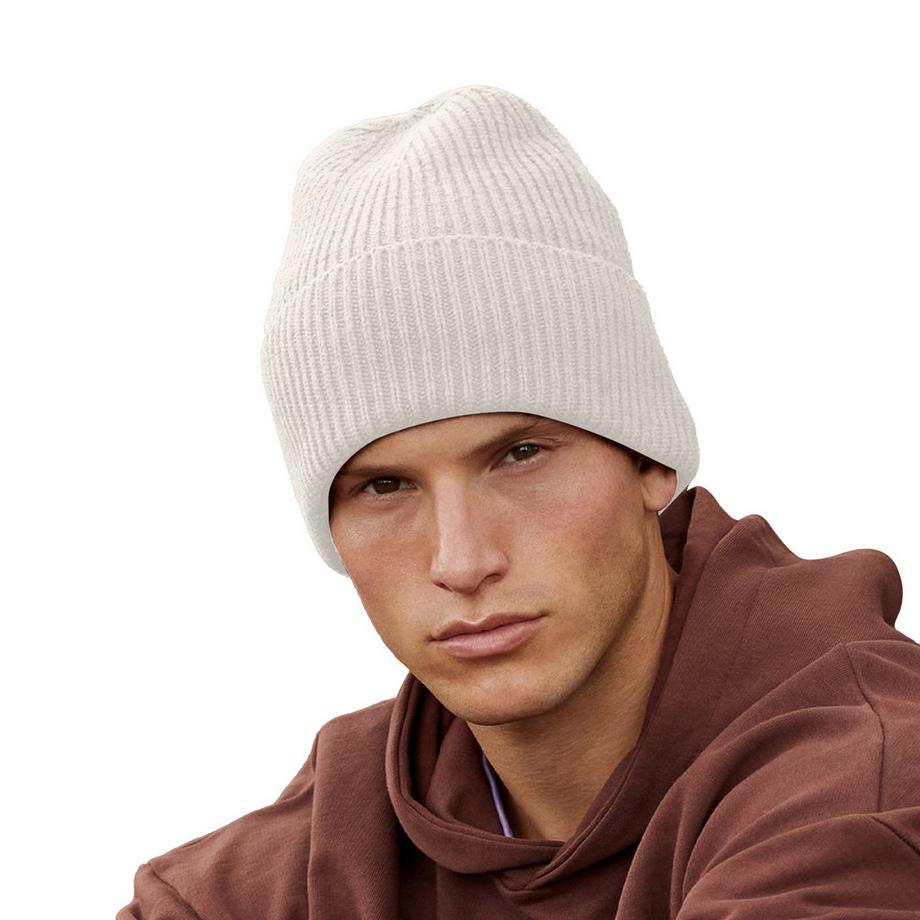 Beechfield Bonnet Tricoté Côtelé avec Bord Replié  