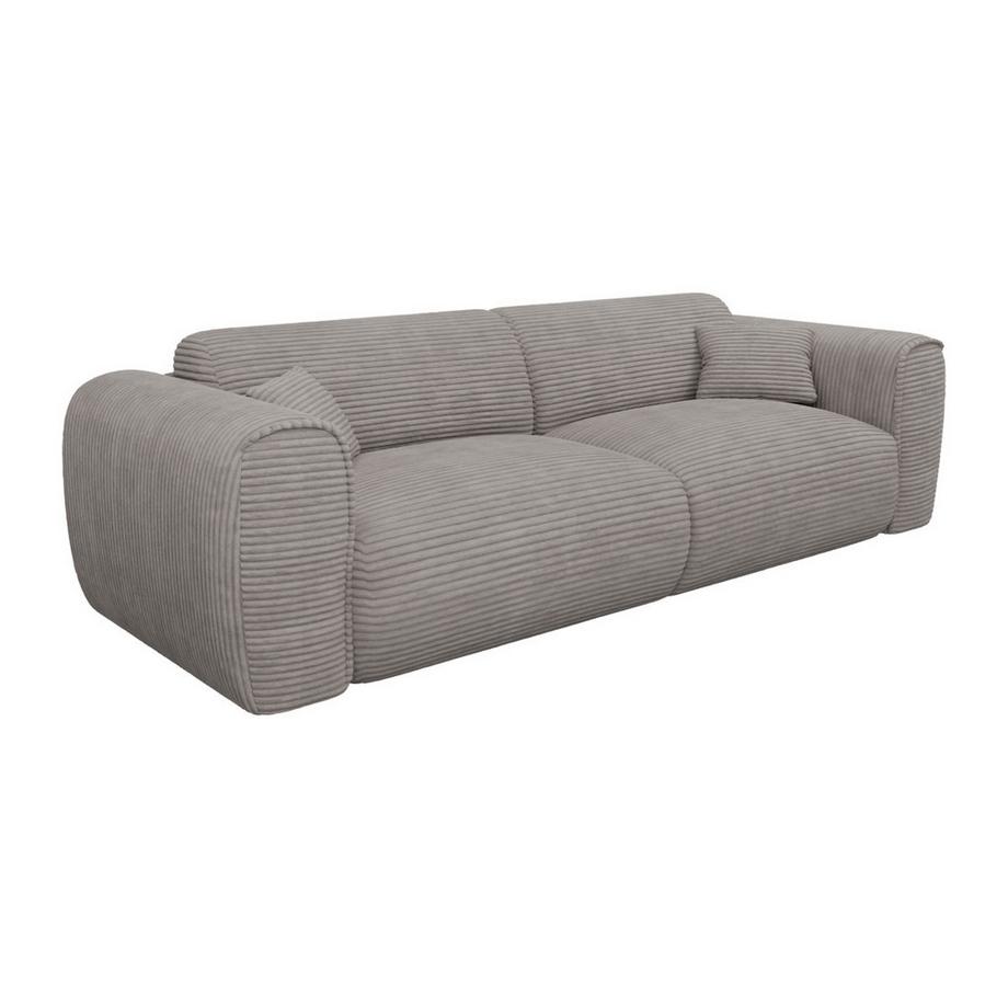 Sofa 4-Sitzer mit Matratze - Cord - Hellgrau - POGNIA