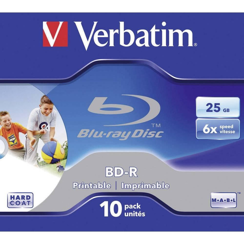 Verbatim  Blu-ray BD-R SL 25GB 6x 10er Jewel Case bedruckbar 