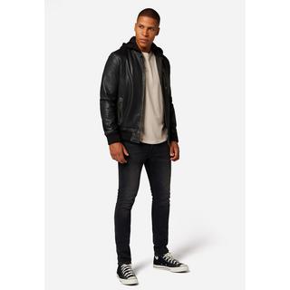 RICANO  Lederjacke John - College-Stil mit abtrennbarer Kapuze 