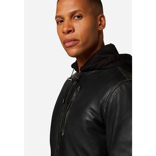 RICANO  Lederjacke John - College-Stil mit abtrennbarer Kapuze 