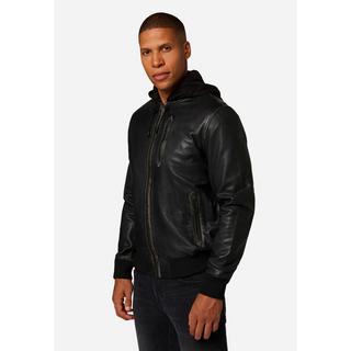 RICANO  Lederjacke John - College-Stil mit abtrennbarer Kapuze 