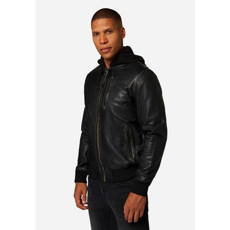 RICANO  Lederjacke John - College-Stil mit abtrennbarer Kapuze 