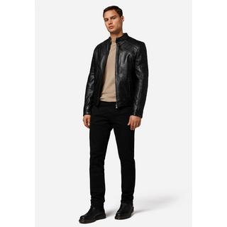 RICANO  Lederjacke 410 - Bikerjacke mit Druckknopfverschluss am Band 