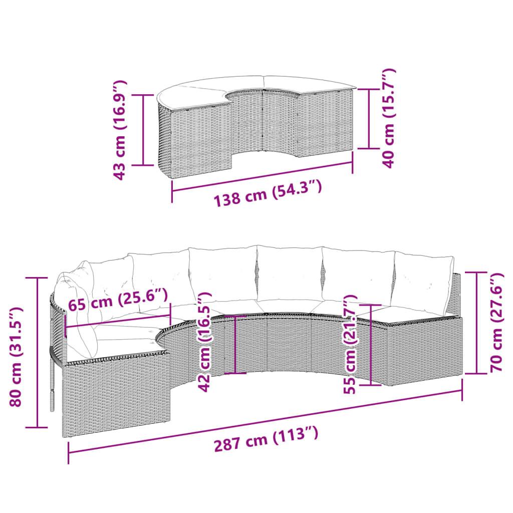 VidaXL set divano da giardino Polirattan  