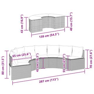 VidaXL set divano da giardino Polirattan  