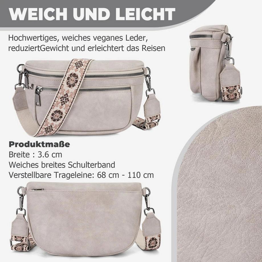 Only-bags.store Ultraleichte Umhängetasche mit mehreren Fächern  