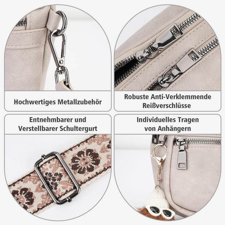 Only-bags.store Ultraleichte Umhängetasche mit mehreren Fächern  