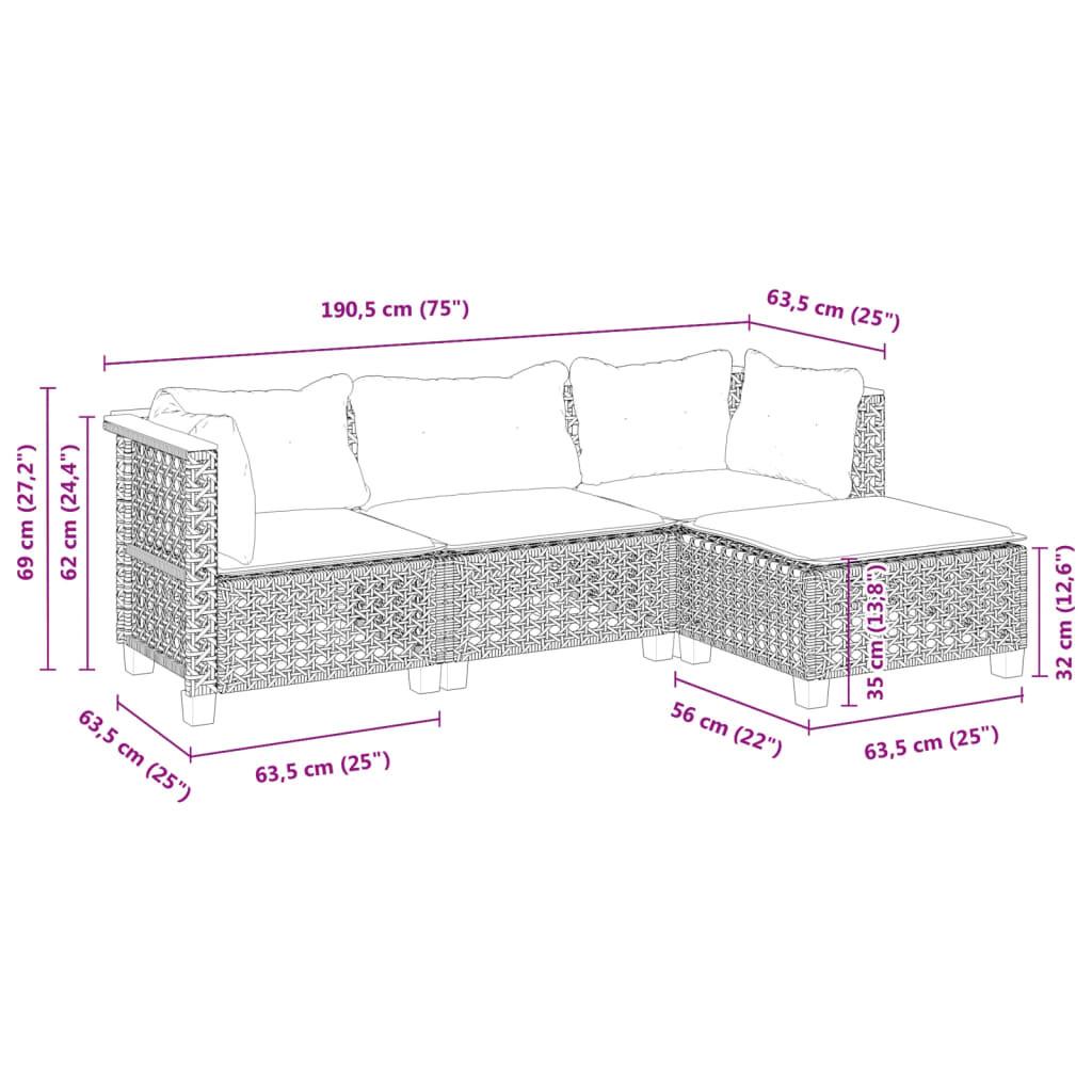 VidaXL set divano da giardino Polirattan  